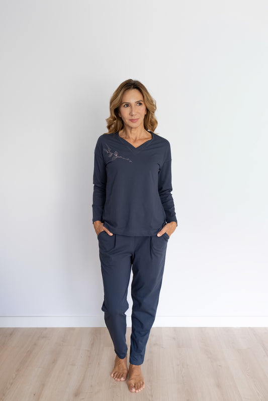 Homewear / Pijama Fluido Nature Azul noche
