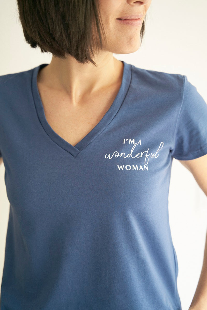 Conjunto camiseta y pantalón corto 'I'm wonderful woman'