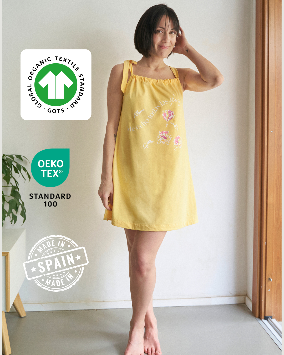 Camisón corto 'Me echo todas las flores'