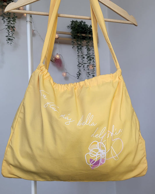 Bolso loneta 'La flor más bella del jardín'