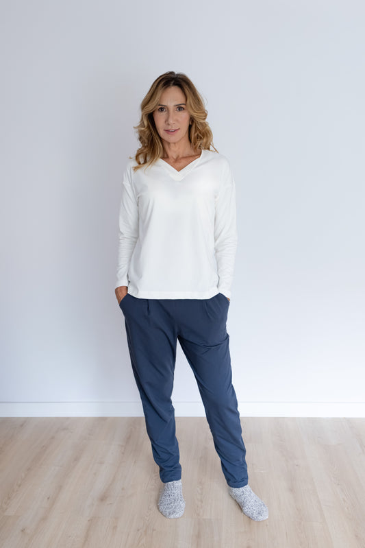 Homewear / Pijama Fluido Nature Camiseta blanca