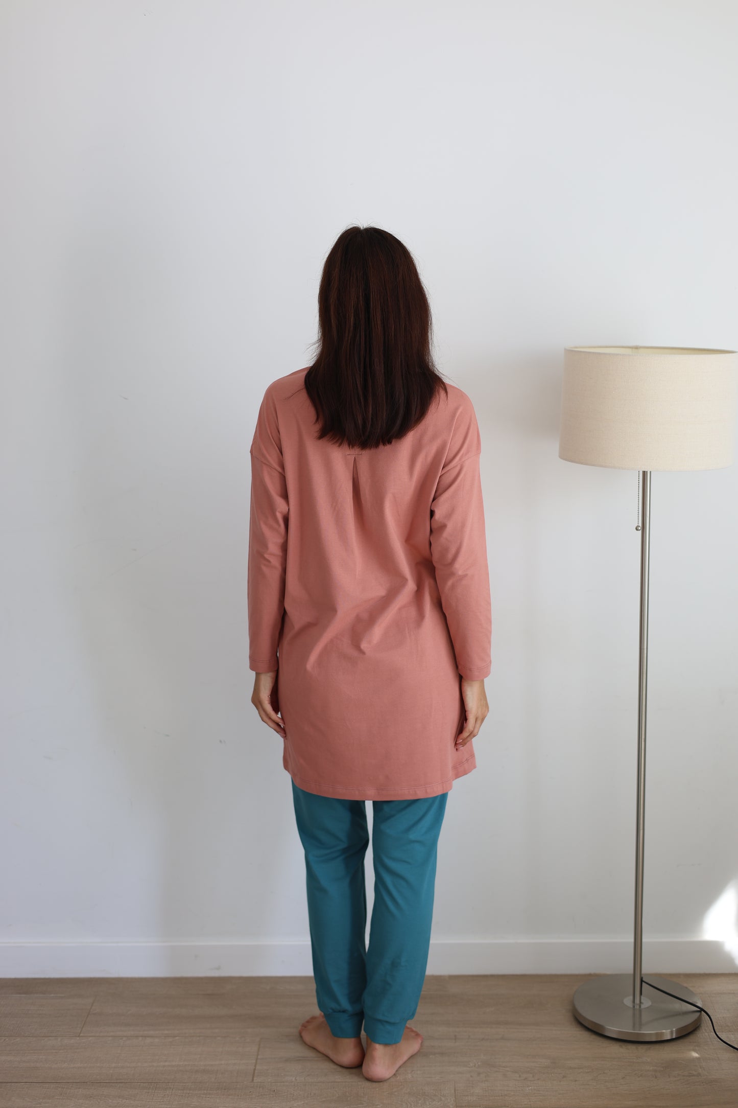 Conjunto Nara Dúo camisola y pantalón (Rosa  y verde azulado)