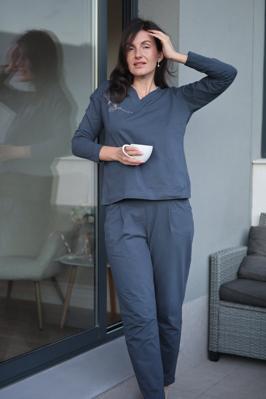 Homewear / Pijama Fluido Nature Azul noche