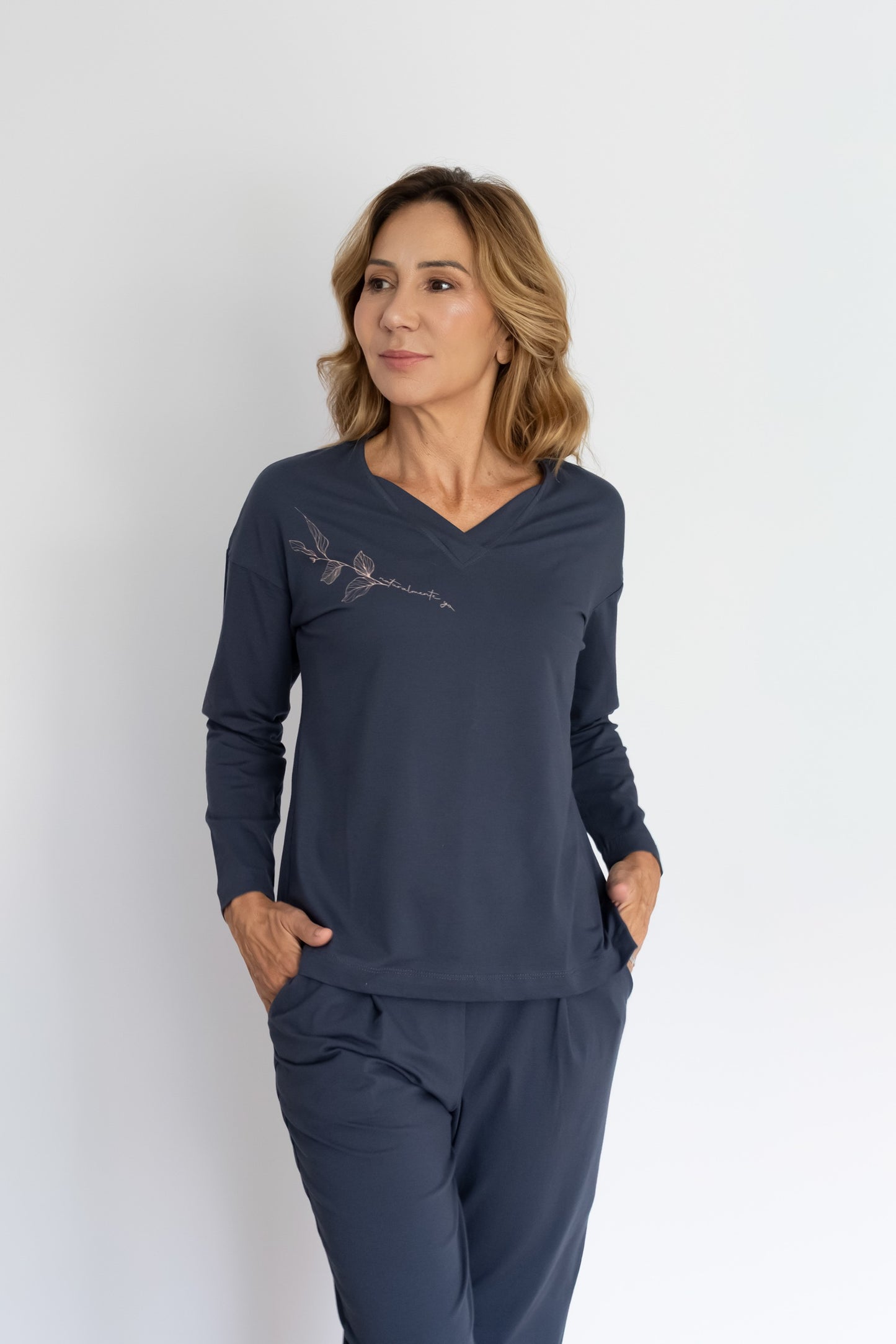 Homewear / Pijama Fluido Nature Azul noche