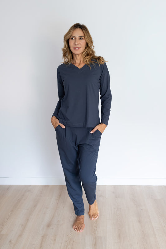 Homewear / Pijama Fluido Nature sin dibujo 3 colores