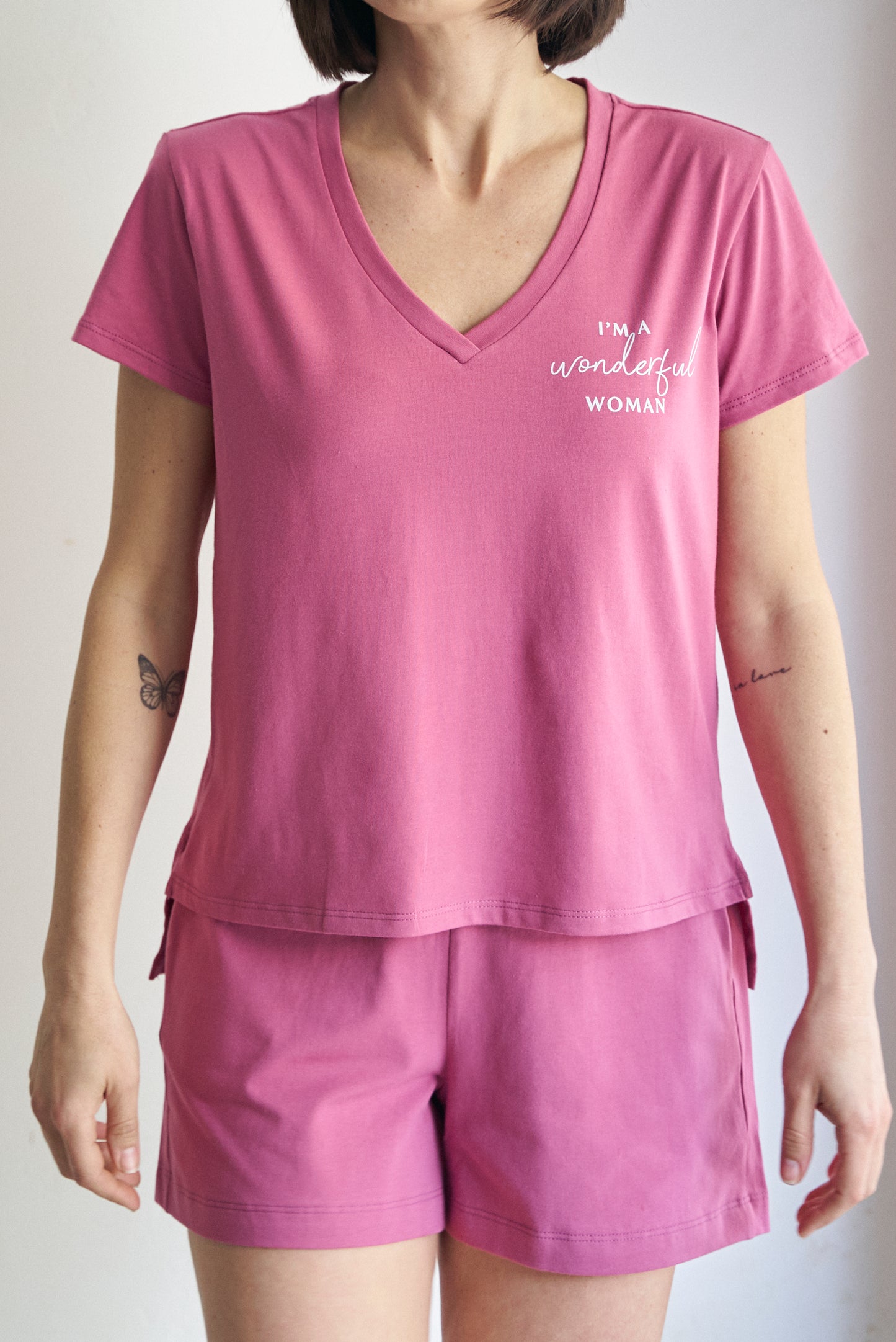 Conjunto camiseta y pantalón corto 'I'm wonderful woman'